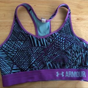 Under Armour Sports Bra (Blue, Black, and Purple)